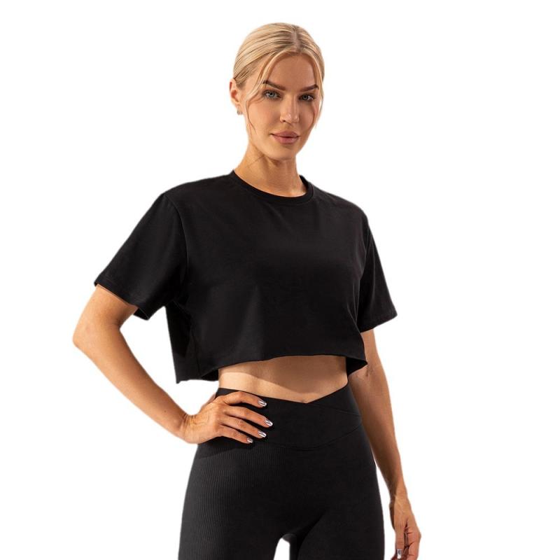 Womens Crop Tops | Cotton Boxy Crop Top Clothing Crop Tops