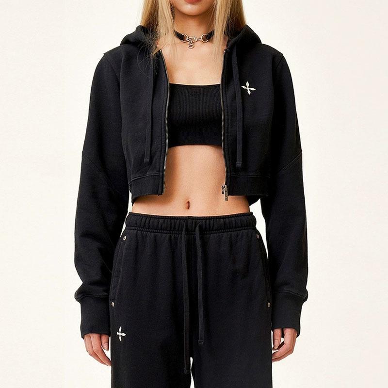 Womens Sweatsuits | Gs Power Cropped Zip Hoodie Clothing Sweatsuits